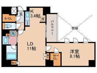 ｻﾞ･ﾊﾟｰｸﾊｳｽ京都河原町（306）の物件間取画像